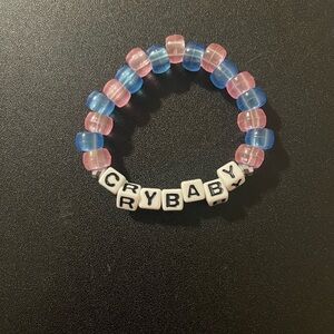 Crybaby Kandi Bracelet Handmade Rave Accessory Blue Pink